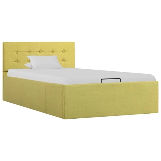 Rama łóżka zielona, z podnośnikiem, tkanina, 100x200 vidaXL