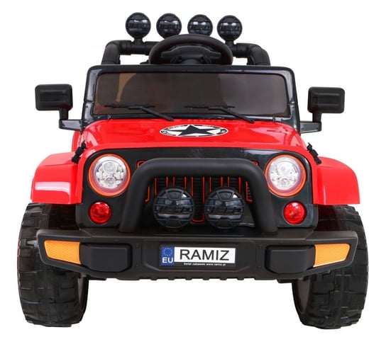 Ramiz, pojazd na akumulator Auto Terenowe Jeep Full Time z pilotem, czerwony RAMIZ