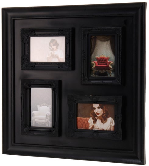 Ramka Glamour na 4 zdjęcia, czarna, 53x53 cm Inna marka