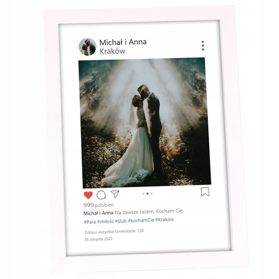 Ramka Instagram Pamiątka Ślub Plakat A4 Wesele Y3 Inna marka