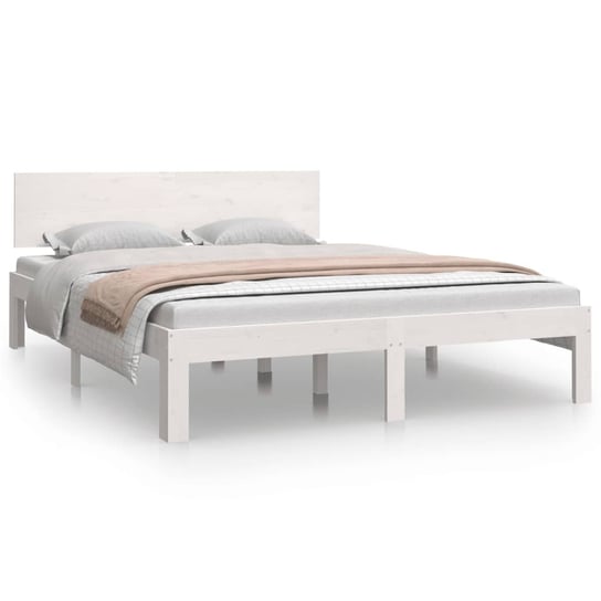 Ramka łóżka drewniana 150x200 cm biała Inna marka