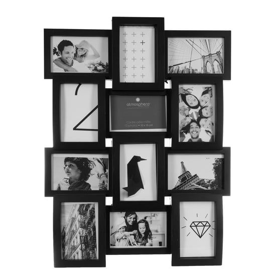 Ramka na 12 zdjęć ATMOSPHERA CREATEUR D'INTERIEUR, czarna, 45x60 cm Atmosphera Créateur d'intérieur