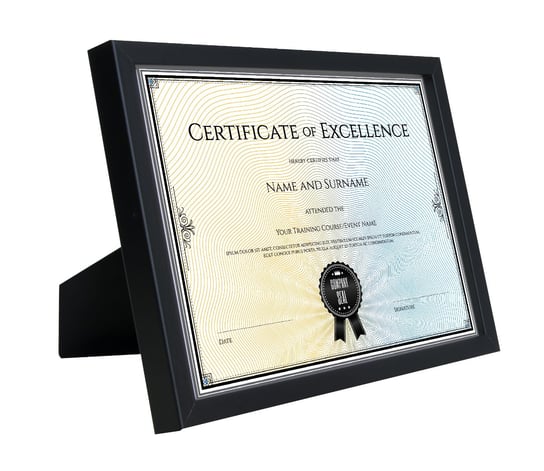 Ramka na dyplom i zdjęcie 21x30 cm klasyczna stojąca/wisząca czarna BD art BD art