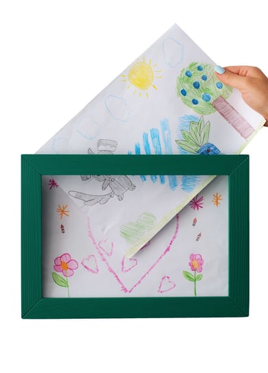 Ramka na rysunki dziecka ramki na dziecięcą sztukę ZIELONA drewutnia-art