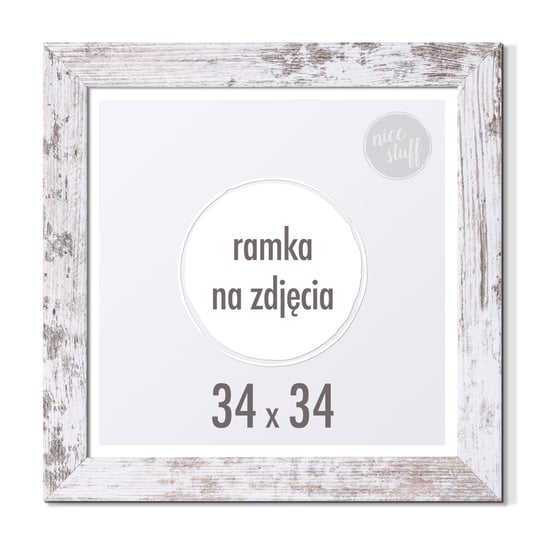 RAMKA NA ZDJĘCIA 34x34 cm ramki biała sosna kwadratowa Nice Stuff
