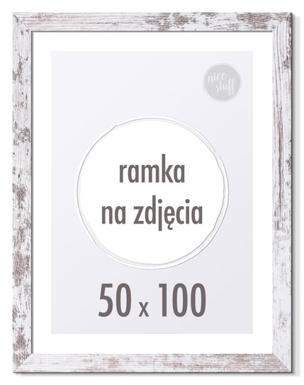 RAMKA NA ZDJĘCIA 50x100 cm ramki 100x50 biała sosna Nice Stuff