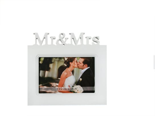 Ramka na zdjęcia, Mr.&Mrs., biała, 10x15 cm OOTB