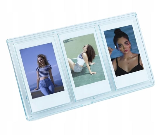 Ramka Stojąca Na 3 Zdjęcia Do Aparatów / Drukarek Drukujących Na Papierze Zink / Fuji Instax Mini - Niebieska Loveinstant
