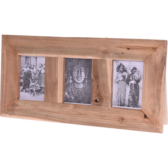 Ramka z drewna tekowego na 3 zdjęcia, 55 x 28 cm Home Styling Collection