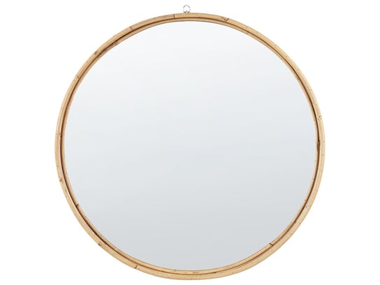 Rattanowe okrągłe lustro ścienne ⌀ 60 cm naturalne BARUNG Beliani