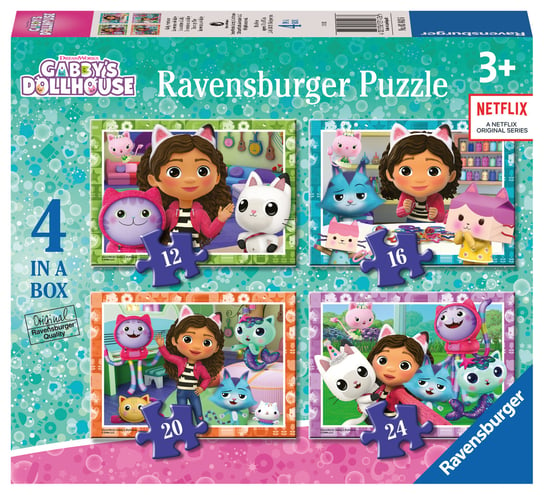 Ravensburger, puzzle 2D, 4w1, Koci Domek Gabi, 12/16/20/24 el. Ravensburger