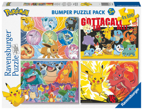 Ravensburger, puzzle 2D, Pokemon, 4x100 el. Ravensburger