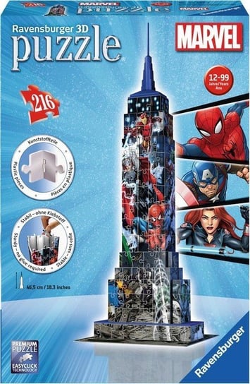 Ravensburger, puzzle 3D, Avengers, Empire State Building, 216 el. Ravensburger