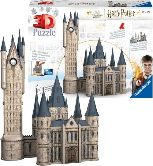 Ravensburger, puzzle, 3D Budynki, Zamek Hogwart - Wieża, 615 el. Ravensburger