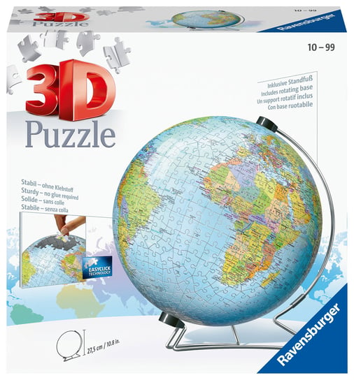 Ravensburger, puzzle 3D, Dziecinny globus, 540 el. Ravensburger