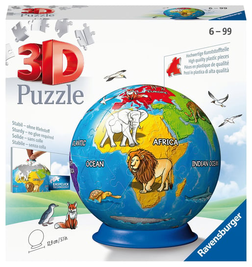 Ravensburger, puzzle, 3D Dziecinny globus, 72 el. Ravensburger