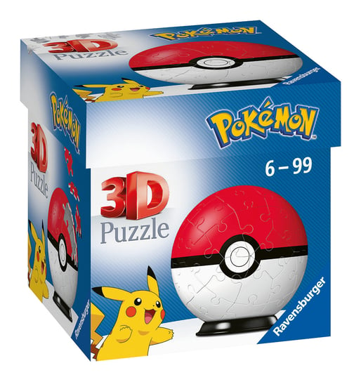 Ravensburger, puzzle 3D, Kula Pokemon czerwona, 54 el. Ravensburger