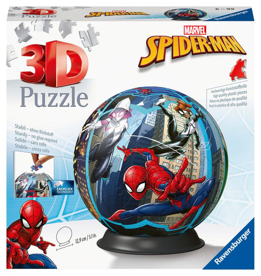 Ravensburger, Puzzle 3d Kula Spiderman, 73 El. Ravensburger