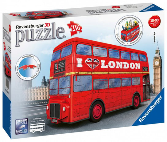 Ravensburger, puzzle 3D, London Bus, 216 el. Ravensburger