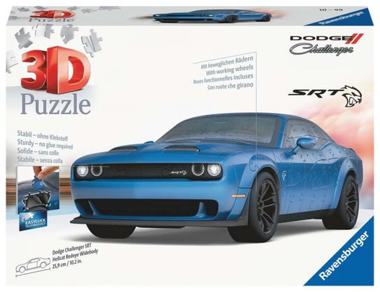 Ravensburger, Puzzle 3D, Pojazdy, Dodge Challenger Hellcat Wideb, 163 el. Ravensburger