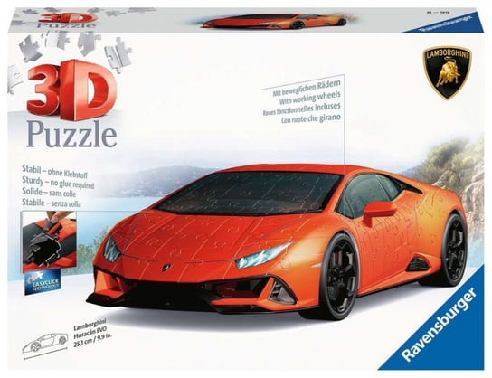Ravensburger, puzzle, 3D Pojazdy, Lamborghini Huracan Evo, 108 el. Ravensburger