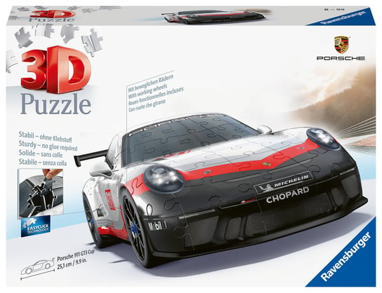 Ravensburger, puzzle 3D Pojazdy Porsche 911 GT3 CUP, 152 el. Ravensburger