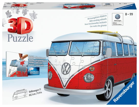 Ravensburger, puzzle 3D, Pojazdy, Volkswagen T1 Bus, 162 el. Ravensburger