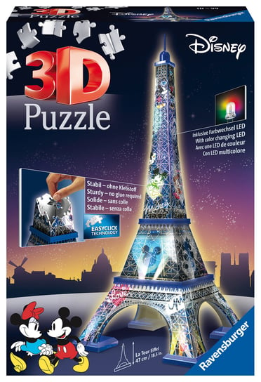 Ravensburger, Puzzle 3D, Wieża Eiffla Disney, 216 el. Ravensburger