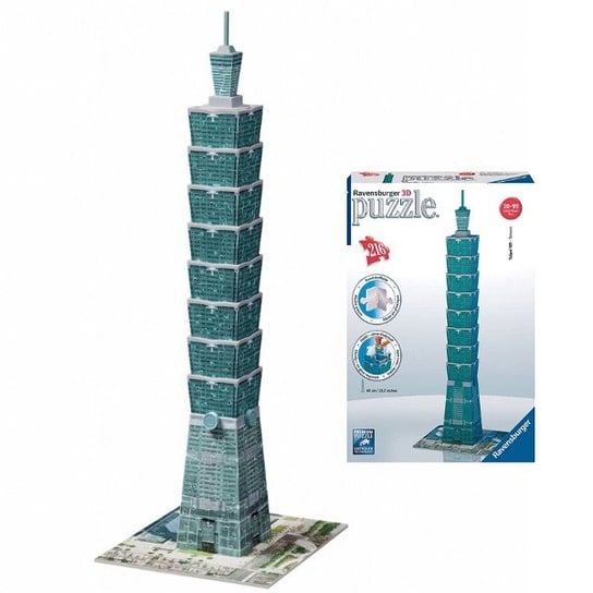 Ravensburger, puzzle 3D, Wieżowiec Taipei, 216 el. Ravensburger