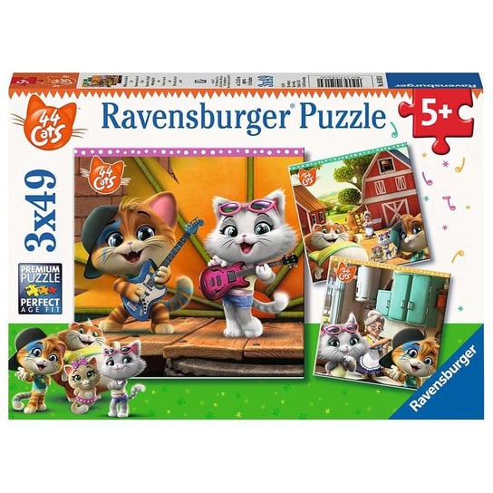 Ravensburger, puzzle, 44 Koty, 3x49 el. Ravensburger