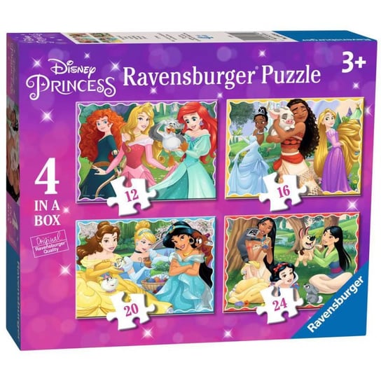 Ravensburger, puzzle, 4w1 Księżniczki Disneya, 12, 16, 20, 24 el. Ravensburger