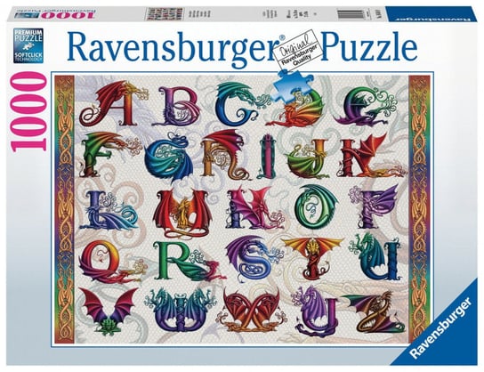 Ravensburger, puzzle, Alfabet smoków, 1000 el. Ravensburger