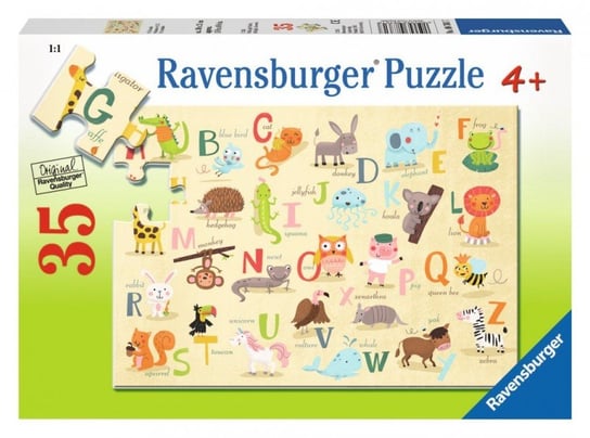 Ravensburger, puzzle, Alfabet ze zwierzętami, 35 el. Ravensburger