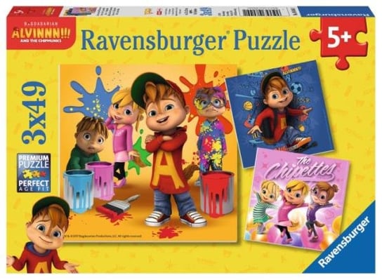 Ravensburger, puzzle, Alvin i wiewiórki, 3x49 el. Ravensburger
