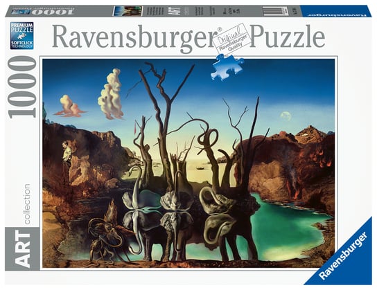 Ravensburger, puzzle, ART, Salvador Dali - Łabędzie, 1000 el. Ravensburger