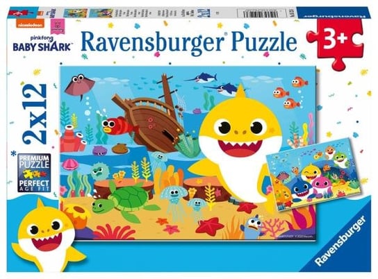 Ravensburger, puzzle, Baby Shark, 2x12 el. Ravensburger