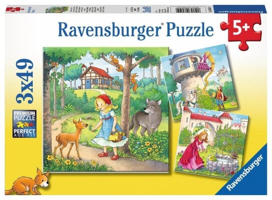 Ravensburger, puzzle, Baśnie Braci Grimm, 3x49 el. Ravensburger