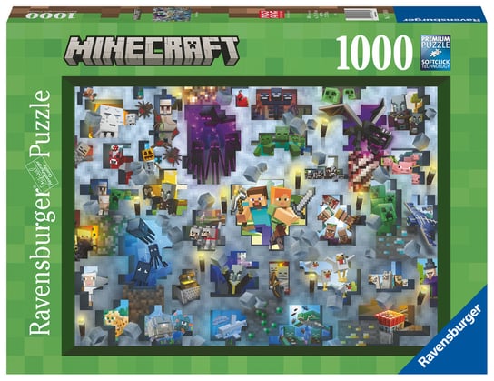 Ravensburger, puzzle, Challenge, Minecraft, 1000 el. Ravensburger