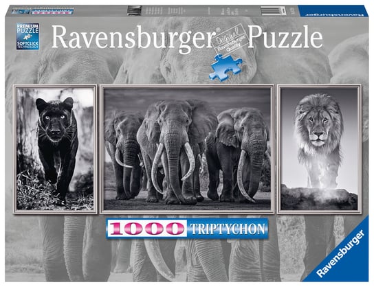 Ravensburger, puzzle, Czarno-Białe Zwierzaki, 1000 el. Ravensburger