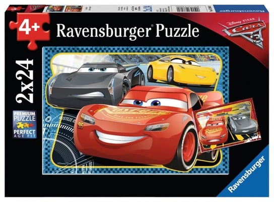 Ravensburger, puzzle, Disney, Auta 3, 2x24 el. Ravensburger