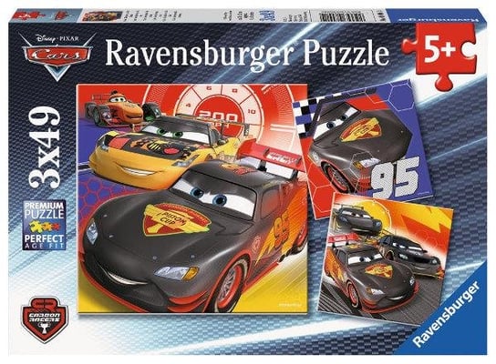 Ravensburger, puzzle, Disney, Auta, Przygoda na drodze, 3x49 el. Ravensburger