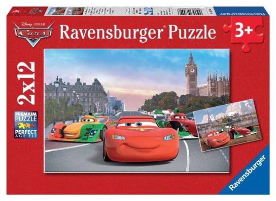 Ravensburger, puzzle, Disney, Auta, Zygzak McQueen i przyjaciele, 2x12 el. Ravensburger
