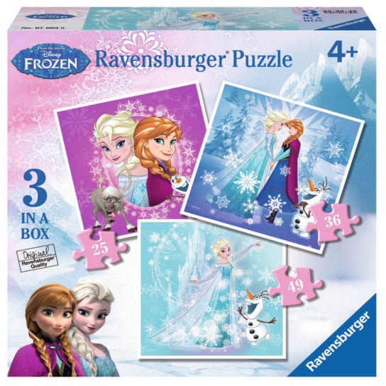 Ravensburger, puzzle, Disney, Kraina Lodu, Winter magic, 25/36/49 el. Ravensburger