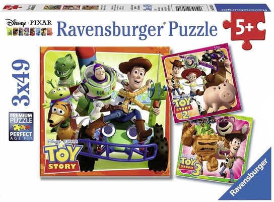 Ravensburger, puzzle, Disney, Toy Story, Historia, 3x49 el. Ravensburger