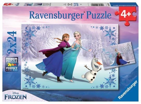 Ravensburger, puzzle dla dzieci 2D, Disney, Kraina Lodu, Siostry Na Zawsze, 2x24 el. Ravensburger