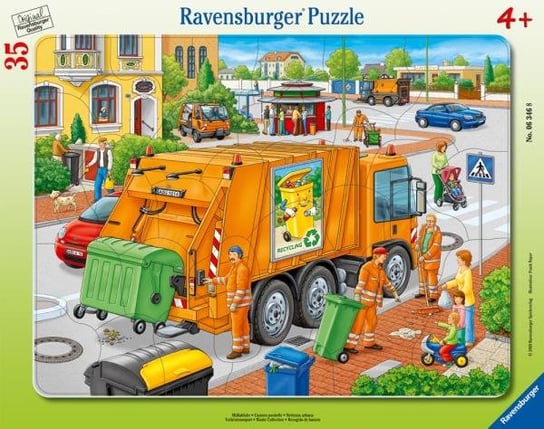 Ravensburger, puzzle dla dzieci 2D, Śmieciarka, 35 el. Ravensburger