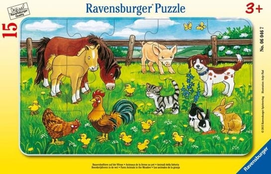 Ravensburger, puzzle dla dzieci 2D, Zwierzęta domowe, 15 el. Ravensburger