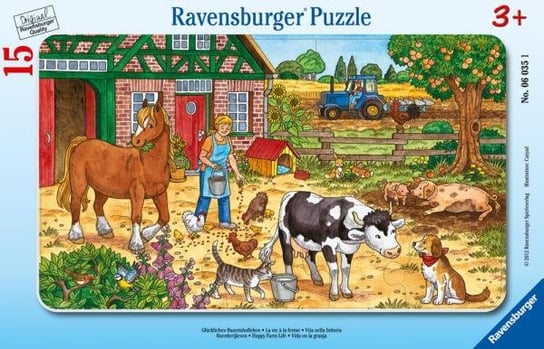 Ravensburger, puzzle dla dzieci 2D, Życie na farmie, 15 el. Ravensburger