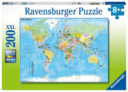 Ravensburger, puzzle, dla dzieci XXL Mapa świata, 200 el. Ravensburger