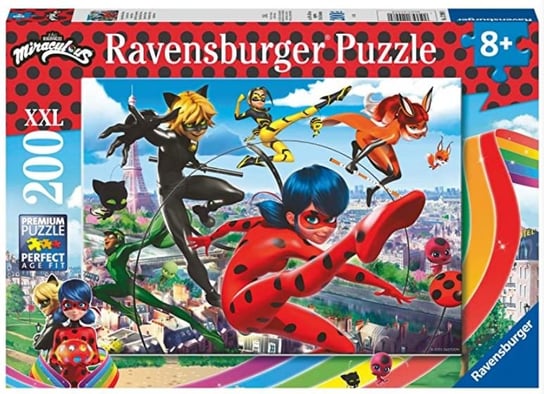 Ravensburger, puzzle, dla dzieci XXL Miraculum Biedronka i Czarny Kot, 200 el. Ravensburger